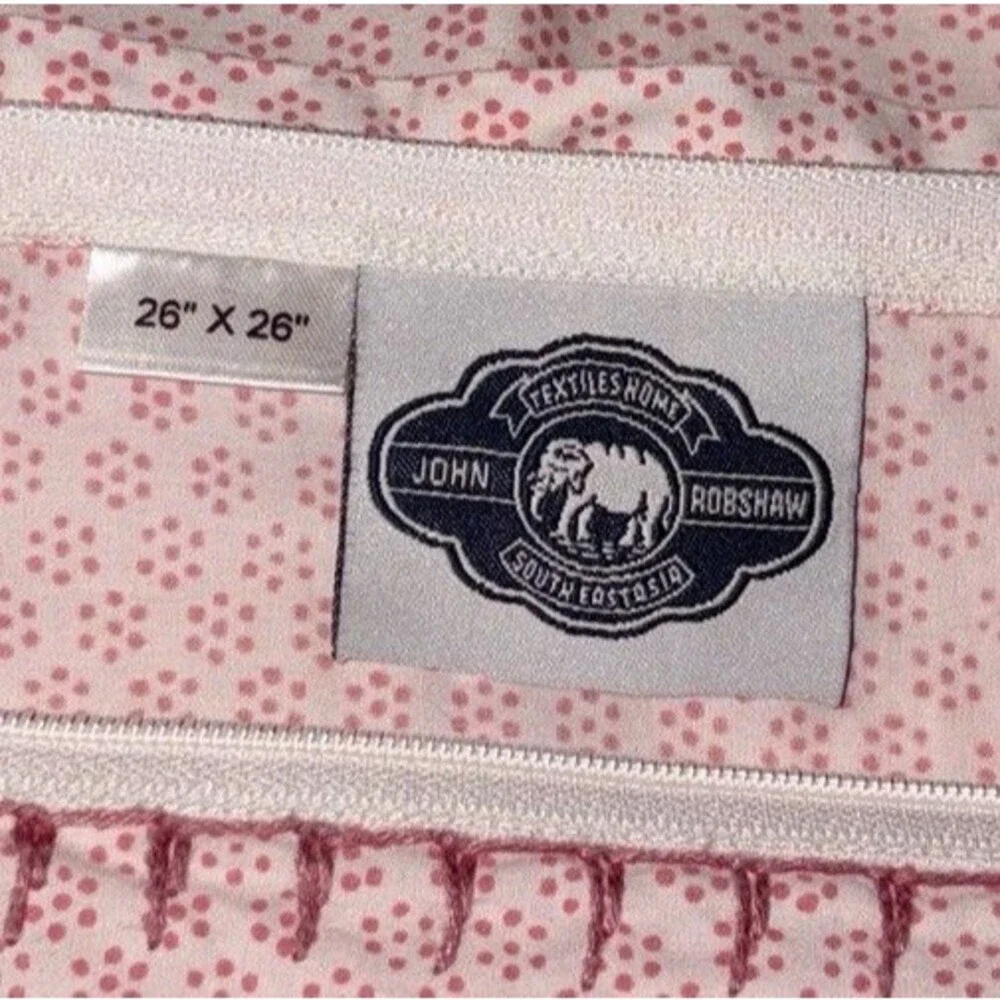 John Robshaw Pillow Sham 100% Cotton Poseti Lotus Pink Euro Sham 26x26